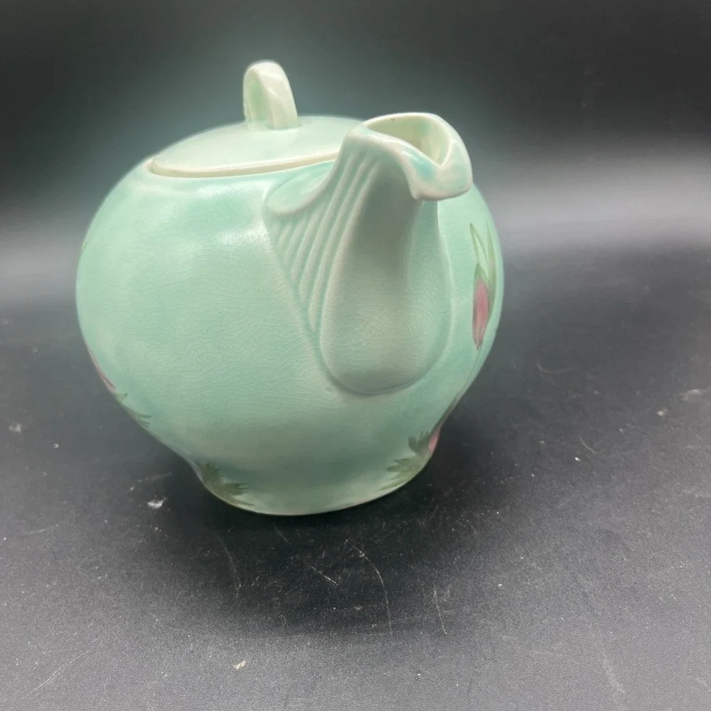 Vintage E Radford Pottery Hand Painted Floral Teapot England Art Deco Shape 340 - Picture 8 of 16
